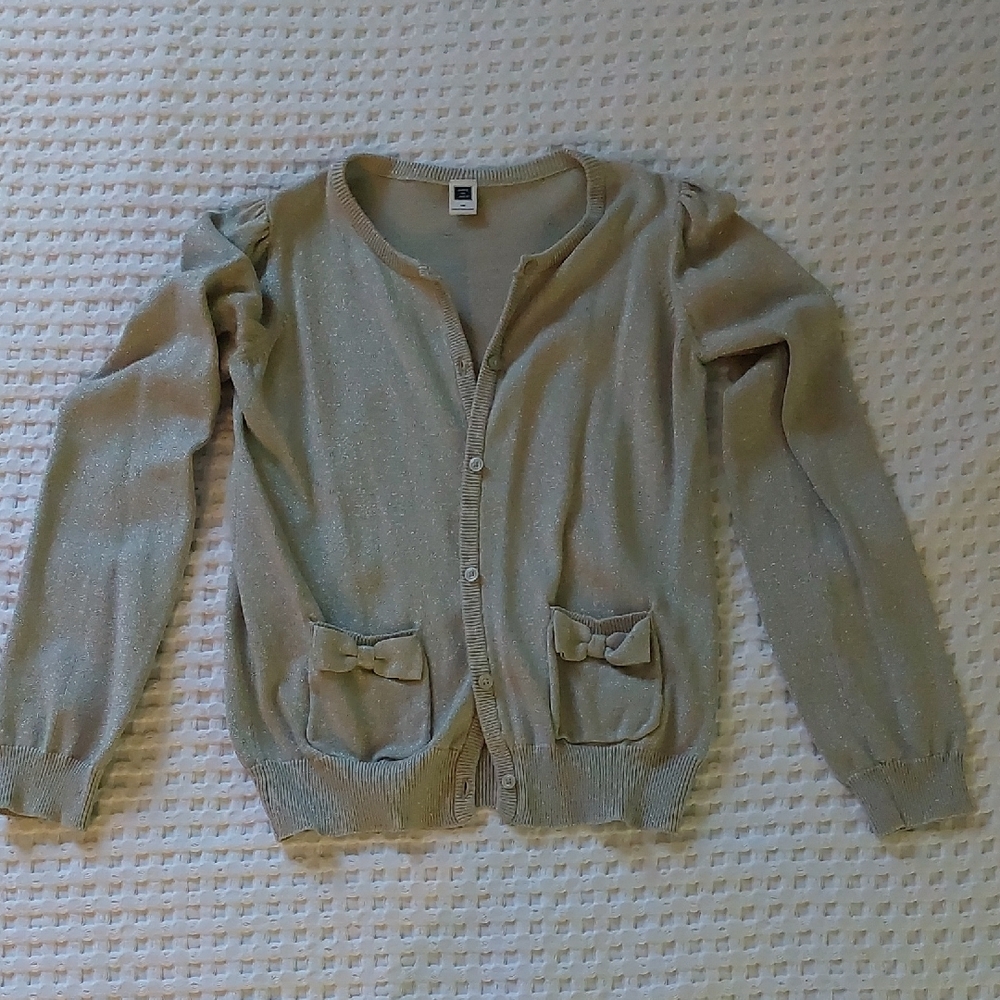 Janie and Jack Shimmering Silver Cardigan
